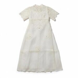 Alfred Angelo Vtg Original Lace Wedding Dress Ivory Bridal Gown + Accessories